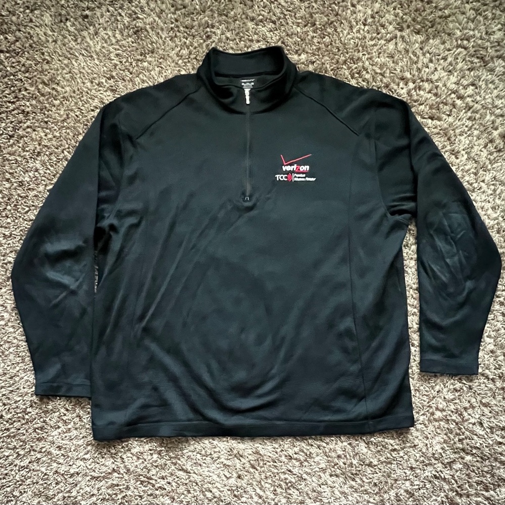Nike Golf Verizon Long Sleeve 1/4 Zip Pullover Jacket Black Mens 3XL